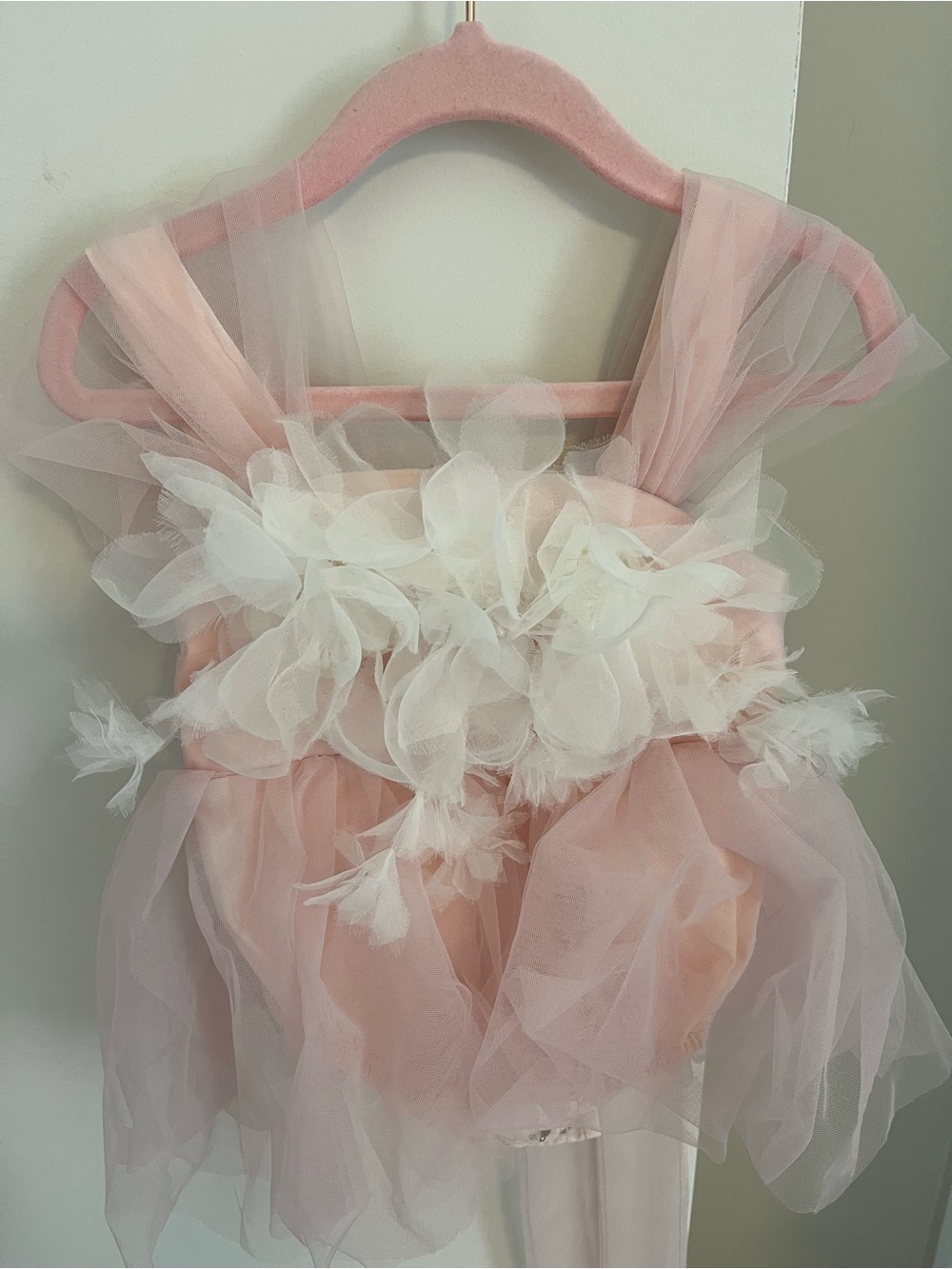 Girls Pink Tulle Floral Ballet Dress